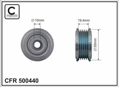 500440 Caffaro Обвідний ролик поліклинового ременя для Toyota IQ