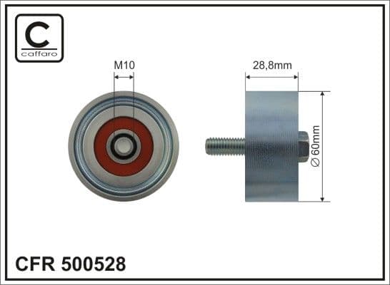 500528 Caffaro Обводной ролик поликлинового ремня