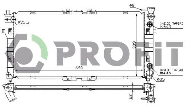 PR 3030A3 Profit Радіатор охолодження двигуна для Mazda 626
