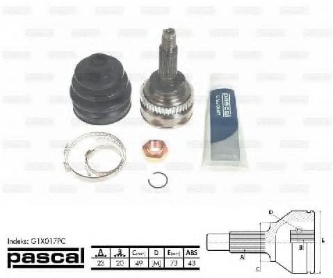 G1X017PC Pascal ШРУС для Opel Agila