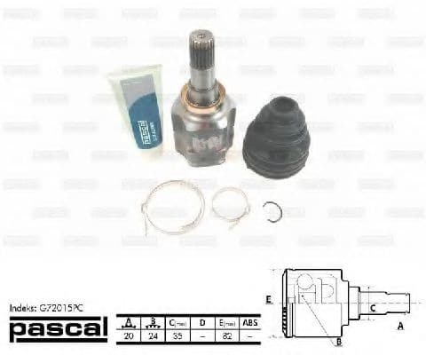 G72015PC Pascal ШРУС для Toyota Yaris