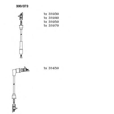 300/373 Bremi Комплект дротів запалювання для Opel Senator