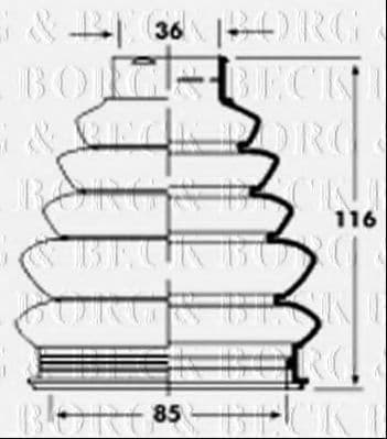 BCB2360 Borg & Beck Пыльник ШРУСа