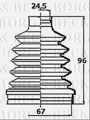 BCB6160 Borg & Beck Пильовик гранати для Renault Clio