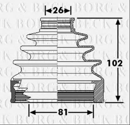 BCB6267 Borg & Beck Пильовик гранати