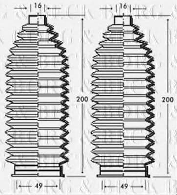 BSG3242 Borg & Beck Пильник кермової рейки