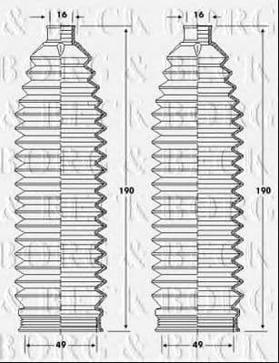 BSG3421 Borg & Beck Пильник кермової рейки