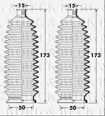 BSG3402 Borg & Beck Пыльник рулевой рейки