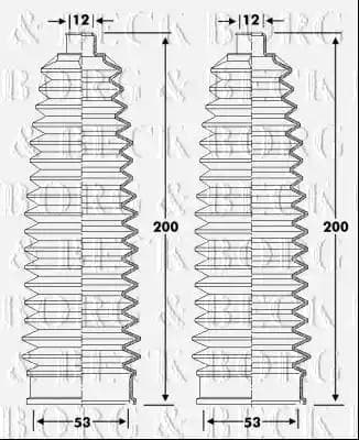 BSG3425 Borg & Beck Пыльник рулевой рейки