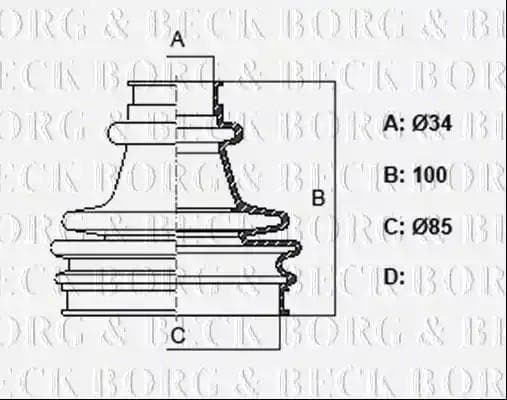 bcb2280r Borg & Beck Пыльник ШРУСа