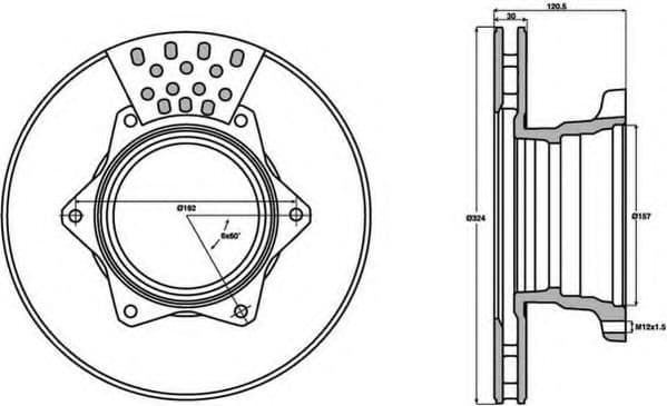 569112J Jurid Тормозной диск для Mercedes Vario