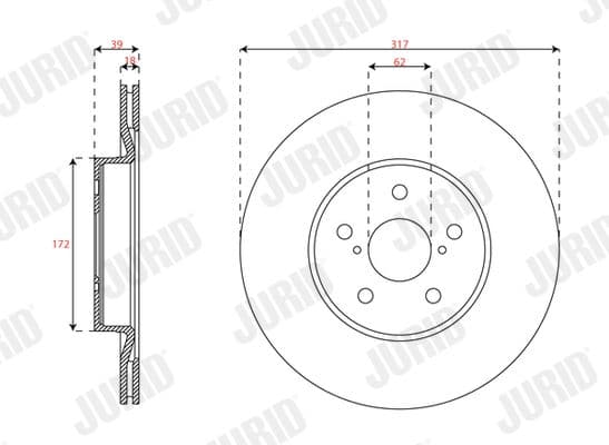 563745jc Jurid Гальмівний диск