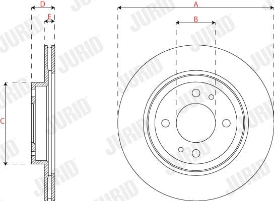 563312jc Jurid Гальмівний диск