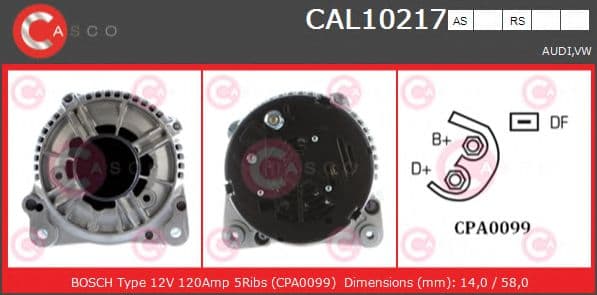 CAL10217AS Casco Генератор