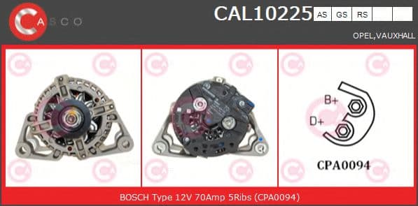 CAL10225AS Casco Генератор