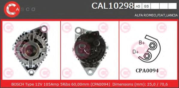 CAL10298AS Casco Генератор