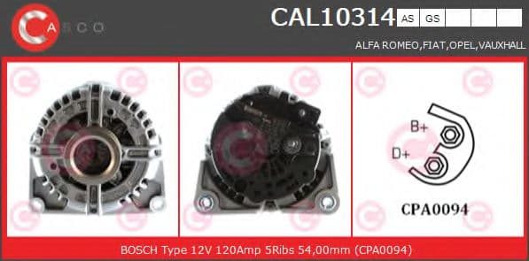 CAL10314AS Casco Генератор