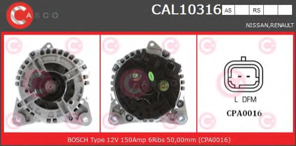 CAL10316AS Casco Генератор