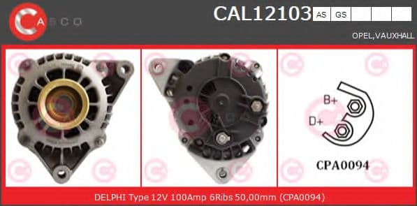 CAL12103AS Casco Генератор