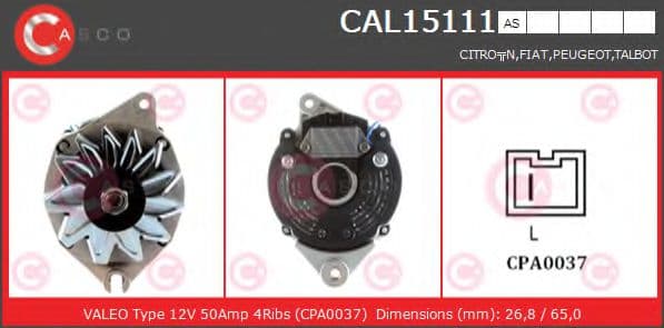 CAL15111AS Casco Генератор