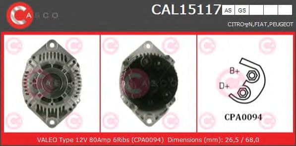 CAL15117AS Casco Генератор