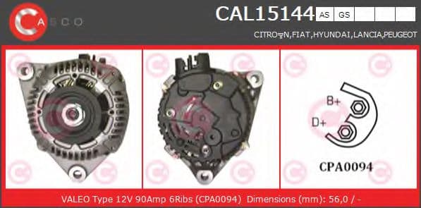 CAL15144AS Casco Генератор