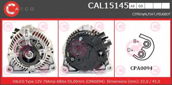 CAL15145AS Casco Генератор