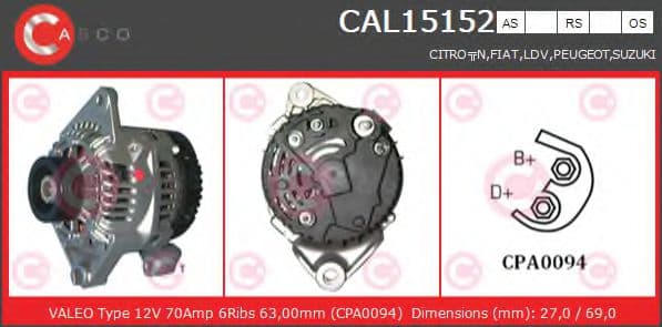 CAL15152AS Casco Генератор