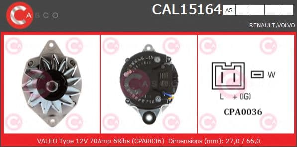 CAL15164AS Casco Генератор