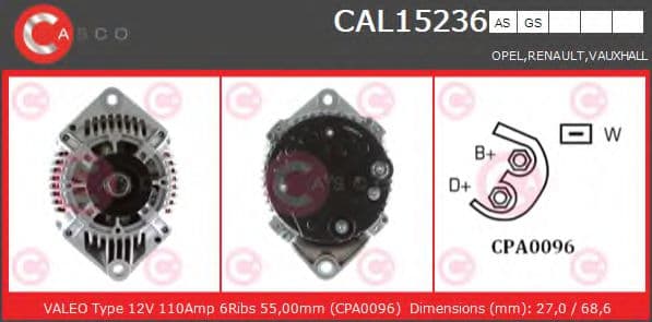 CAL15236AS Casco Генератор