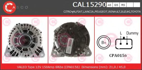 CAL15290AS Casco Генератор