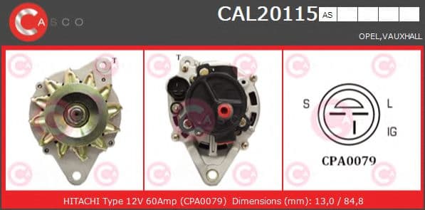 CAL20115AS Casco Генератор