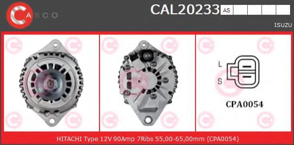 CAL20233AS Casco Генератор для Isuzu D-Max