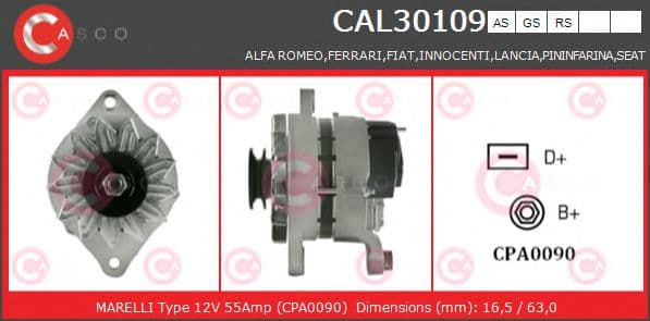 CAL30109AS Casco Генератор