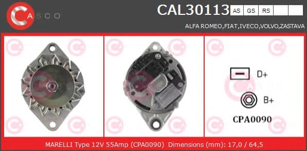 CAL30113AS Casco Генератор