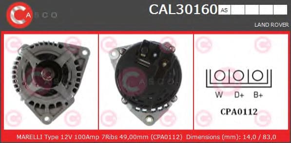 CAL30160AS Casco Генератор