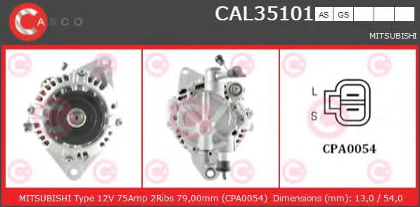 CAL35101AS Casco Генератор