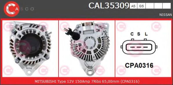 CAL35309AS Casco Генератор