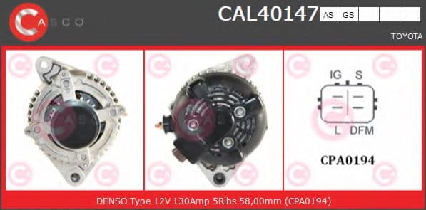 CAL40147AS Casco Генератор