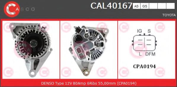 CAL40167AS Casco Генератор
