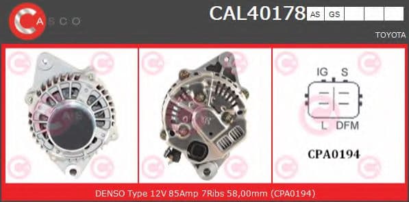 CAL40178AS Casco Генератор