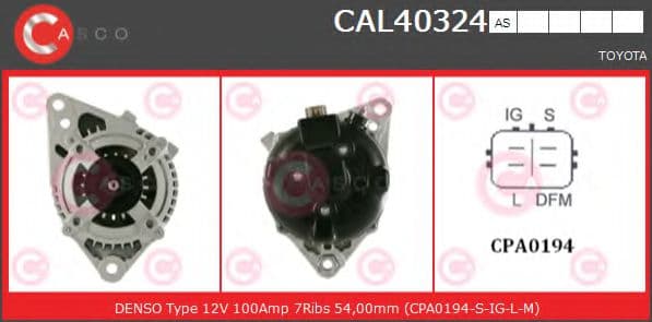 CAL40324AS Casco Генератор