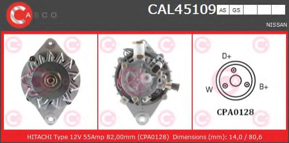 CAL45109AS Casco Генератор