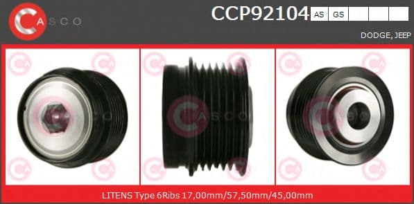 CCP92104AS Casco Шків генератора