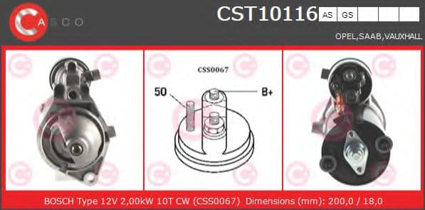 CST10116AS Casco Стартер