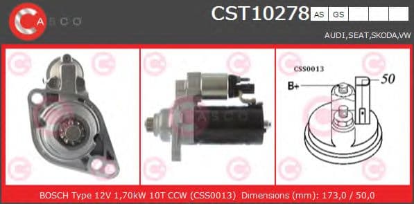 CST10278AS Casco Стартер