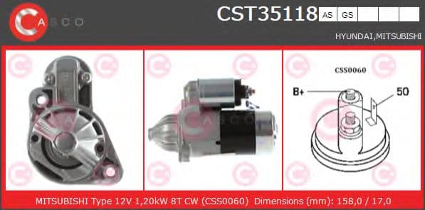 CST35118AS Casco Стартер