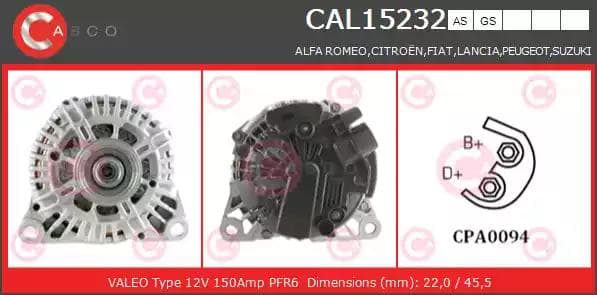 cal15232as Casco Генератор