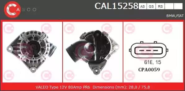 cal15258as Casco Генератор