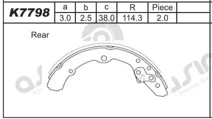 K7798 Asimco Гальмівні колодки